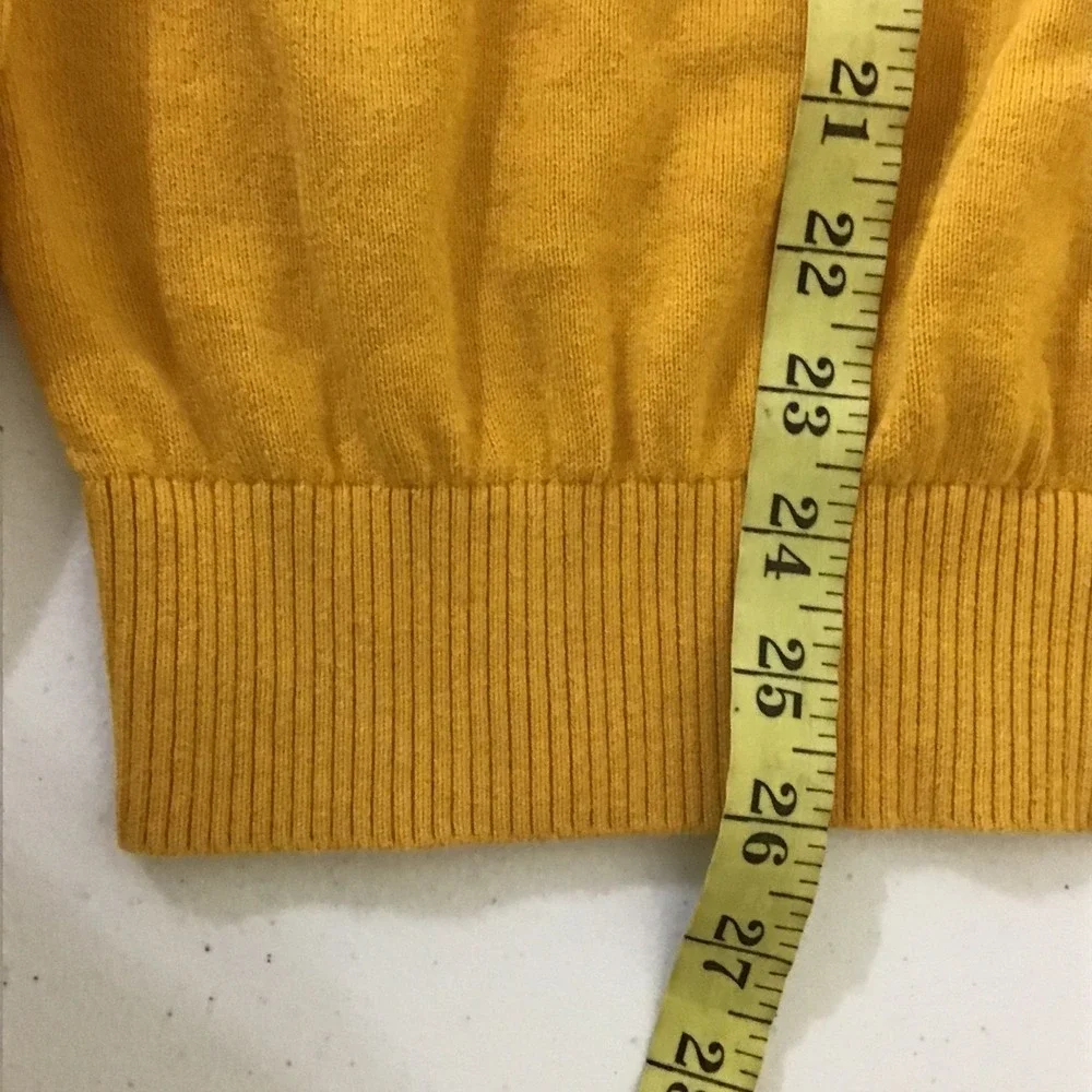 Tommy Hilfiger Mustard Yellow V Neck Sweater L 100%‎ Cotton